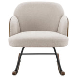 Paige Boucle Upholstered Mid Back Rocking Chair Beige | King | Beige | 602625