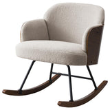 Paige Boucle Upholstered Mid Back Rocking Chair Beige | King | Beige | 602625