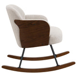 Paige Boucle Upholstered Mid Back Rocking Chair Beige | King | Beige | 602625