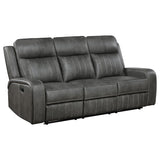 Raelynn Upholstered Track Arm Motion Sofa Grey | King | Grey | 603191