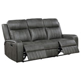 Raelynn Upholstered Track Arm Motion Sofa Grey | King | Grey | 603191