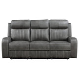 Raelynn Upholstered Track Arm Motion Sofa Grey | King | Grey | 603191