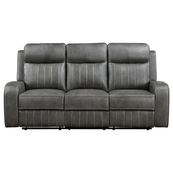 Raelynn Upholstered Track Arm Motion Sofa Grey