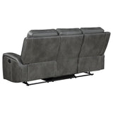 Raelynn Upholstered Track Arm Motion Sofa Grey | King | Grey | 603191