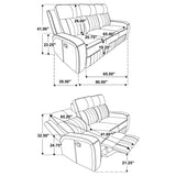 Raelynn Upholstered Track Arm Motion Sofa Grey | King | Grey | 603191