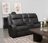 Raelynn Upholstered Track Arm Motion Loveseat Grey | King | Grey | 603192