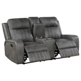 Raelynn Upholstered Track Arm Motion Loveseat Grey | King | Grey | 603192