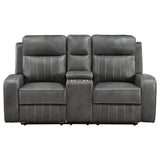 Raelynn Upholstered Track Arm Motion Loveseat Grey | King | Grey | 603192