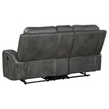 Raelynn Upholstered Track Arm Motion Loveseat Grey | King | Grey | 603192
