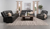 Raelynn Upholstered Track Arm Motion Loveseat Grey | King | Grey | 603192