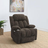 Houston Upholstered Power Lift Recliner Chair Dark Brown | Full | Brown | Dark Brown | 603233P