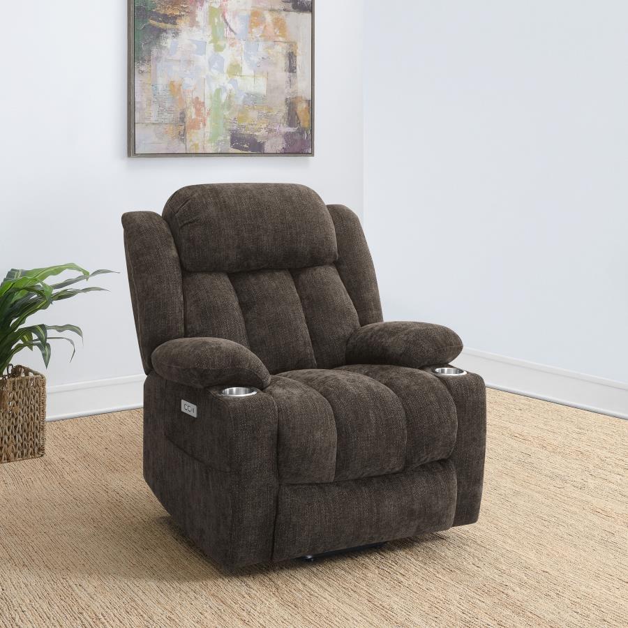 Houston Upholstered Power Lift Recliner Chair Dark Brown | Full | Brown | Dark Brown | 603233P