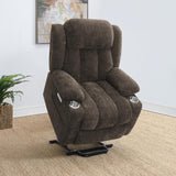 Houston Upholstered Power Lift Recliner Chair Dark Brown | Full | Brown | Dark Brown | 603233P