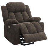 Houston Upholstered Power Lift Recliner Chair Dark Brown | Full | Brown | Dark Brown | 603233P