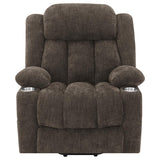 Houston Upholstered Power Lift Recliner Chair Dark Brown | Full | Brown | Dark Brown | 603233P