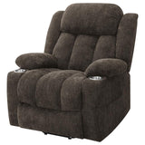 Houston Upholstered Power Lift Recliner Chair Dark Brown | Full | Brown | Dark Brown | 603233P