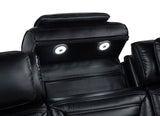 Zuma Faux Leather Dual Power Reclining LED Loveseat Black | Black | 603252PP