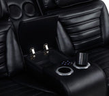 Zuma Faux Leather Dual Power Reclining LED Loveseat Black | Black | 603252PP
