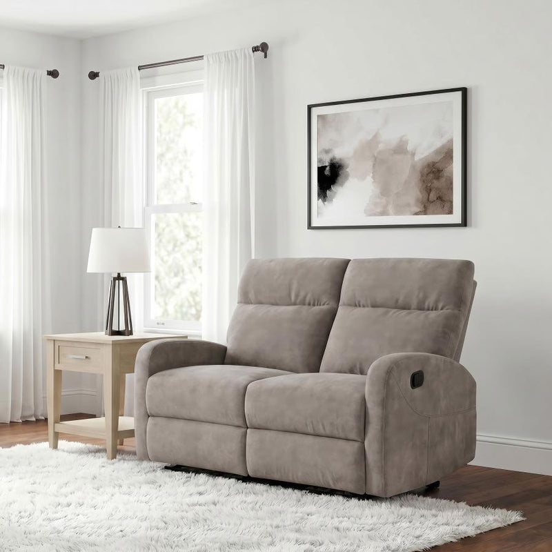 Hamilton Chenille Upholstered Manual Reclining Loveseat Sand