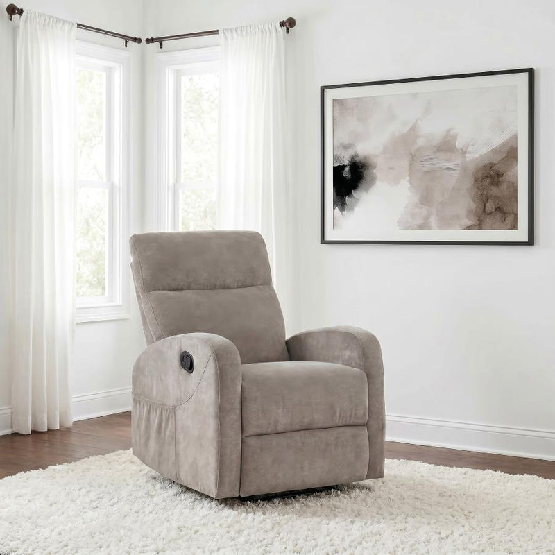 Hamilton Chenille Upholstered Manual Glider Recliner Sand