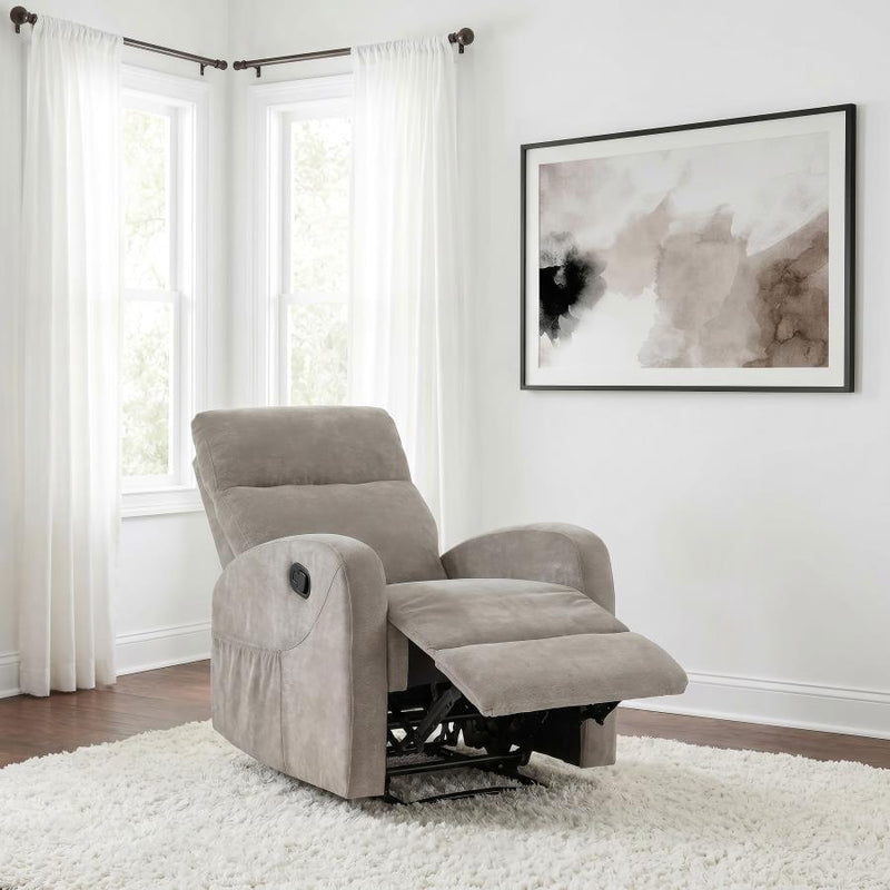 Hamilton Chenille Upholstered Manual Glider Recliner Sand