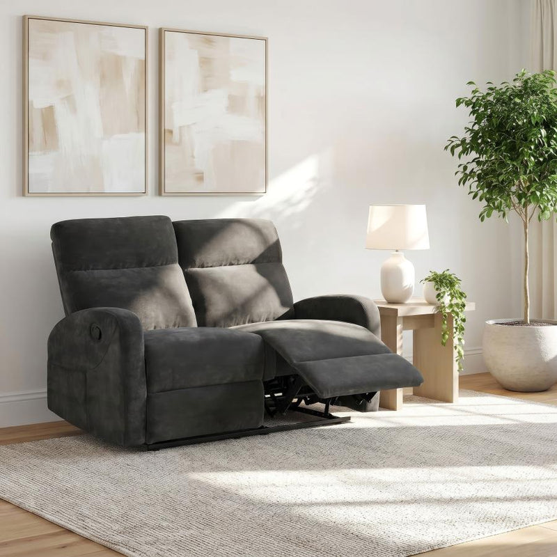 Hamilton Chenille Upholstered Manual Reclining Loveseat Charcoal Grey