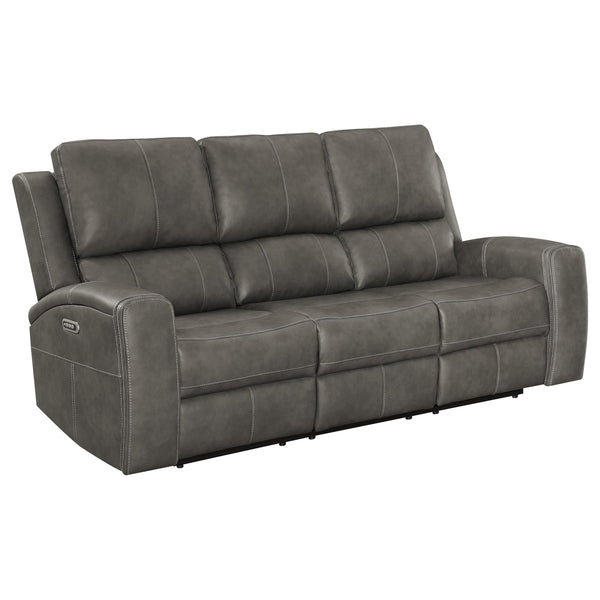 Brickston Triple Power Reclining Sofa Charcoal