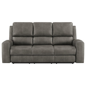 Brickston Triple Power Reclining Sofa Charcoal