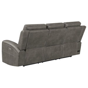 Brickston Triple Power Reclining Sofa Charcoal