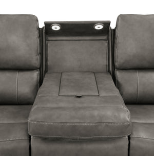 Brickston Triple Power Reclining Sofa Charcoal