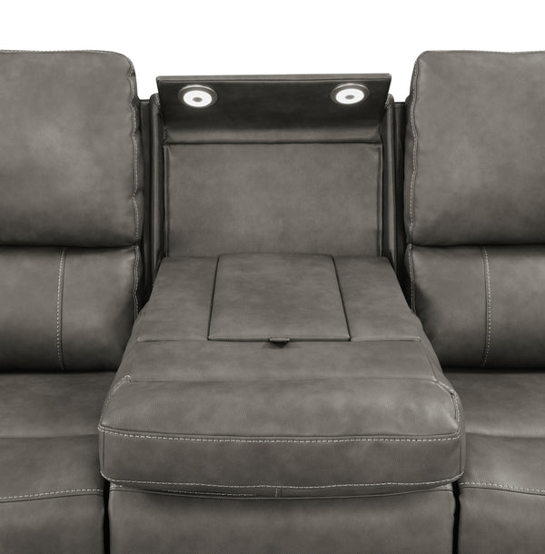 Brickston Triple Power Reclining Sofa Charcoal