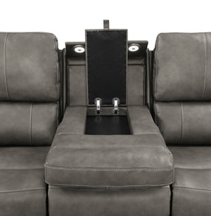 Brickston Triple Power Reclining Sofa Charcoal