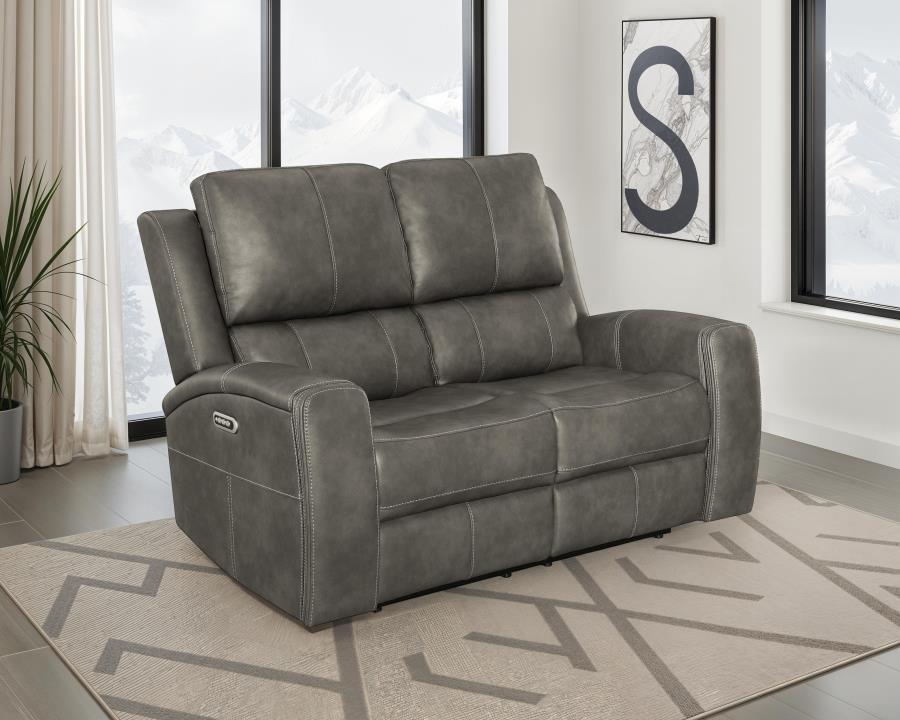 Brickston Triple Power Reclining Loveseat Charcoal | King | Grey | Charcoal | 603432PPP