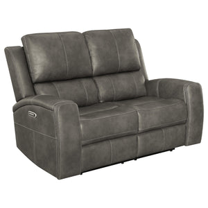 Brickston Triple Power Reclining Loveseat Charcoal