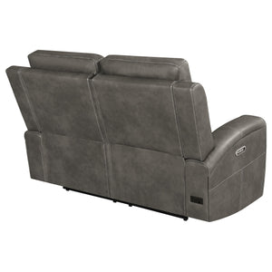 Brickston Triple Power Reclining Loveseat Charcoal