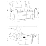Brickston Triple Power Reclining Loveseat Charcoal | King | Grey | Charcoal | 603432PPP