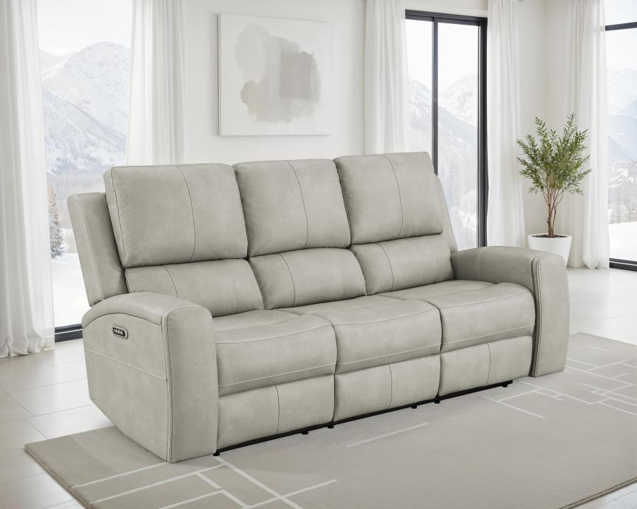 Brickston Triple Power Reclining Sofa Grey | Beige | Grey | 603434PPP