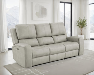 Brickston Triple Power Reclining Sofa Grey