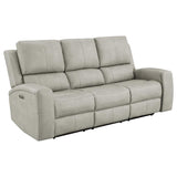 Brickston Triple Power Reclining Sofa Grey | Beige | Grey | 603434PPP