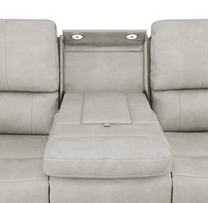 Brickston Triple Power Reclining Sofa Grey