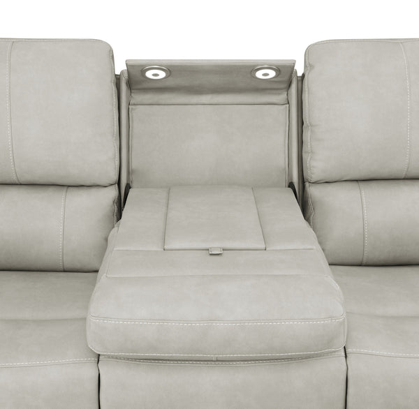 Brickston Triple Power Reclining Sofa Grey