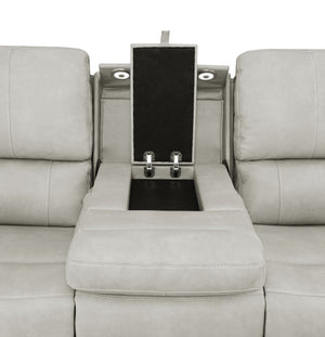 Brickston Triple Power Reclining Sofa Grey