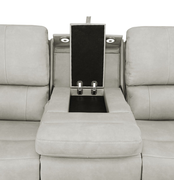 Brickston Triple Power Reclining Sofa Grey