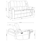 Brickston Triple Power Reclining Sofa Grey | Beige | Grey | 603434PPP