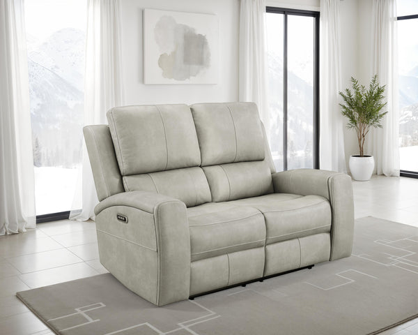 Brickston Triple Power Reclining Loveseat Grey