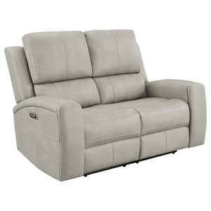 Brickston Triple Power Reclining Loveseat Grey