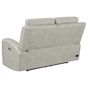 Brickston Triple Power Reclining Loveseat Grey