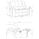 Brickston Triple Power Reclining Loveseat Grey | King | Beige | Grey | 603435PPP