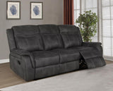 Lawrence Upholstered Padded Arm Reclining Sofa Charcoal | Grey | Charcoal | 603504