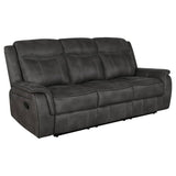 Lawrence Upholstered Padded Arm Reclining Sofa Charcoal | Grey | Charcoal | 603504